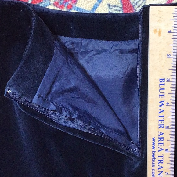 ๐VTG HUGO BUSCATI Midnight Blue Cotton Velvet Lined Back Zip - Picture 6 of 11